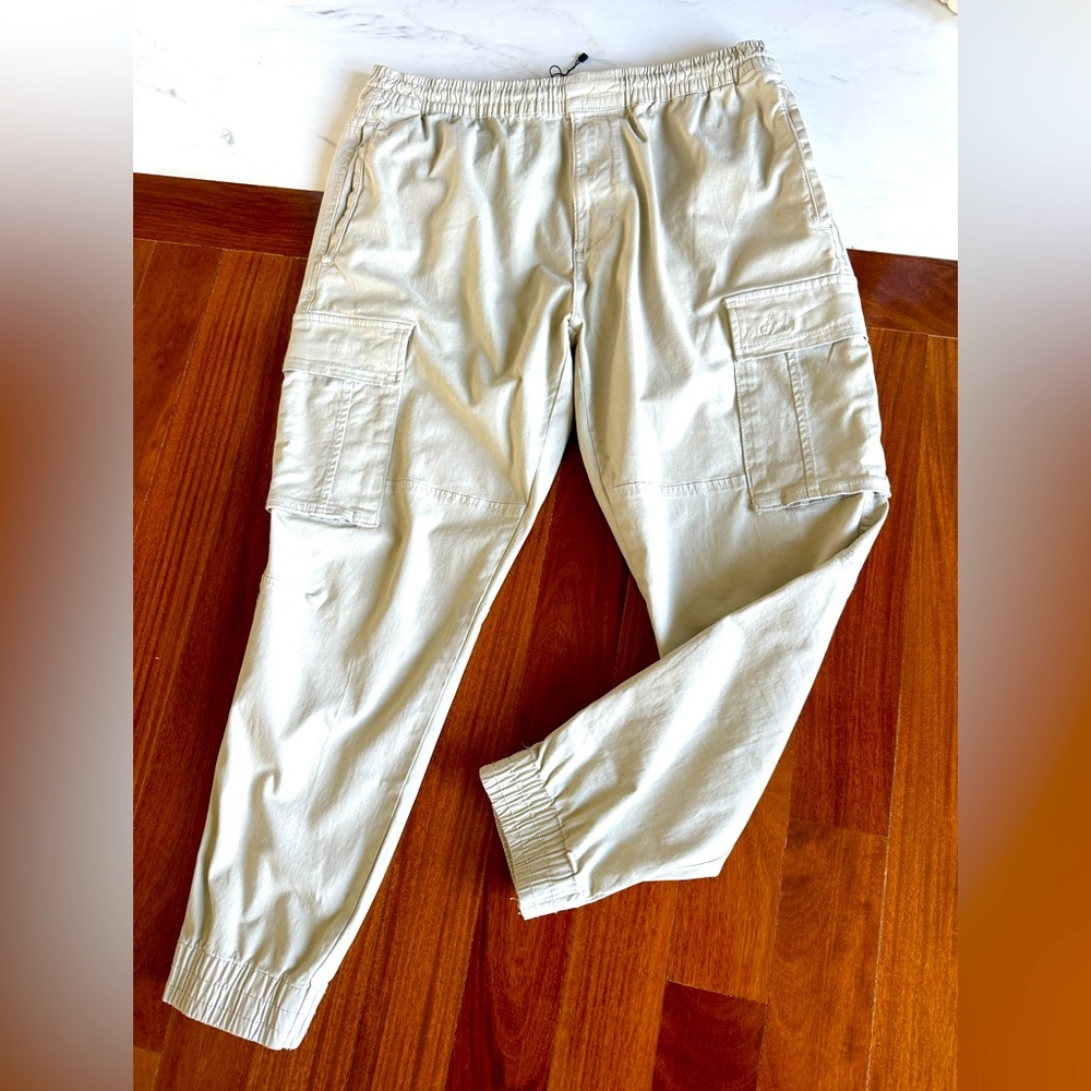 ZARA Men’s Cargo Pants joggers Elastic Band adjustable drawstring Waist Size 36